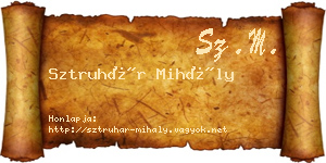 Sztruhár Mihály névjegykártya
